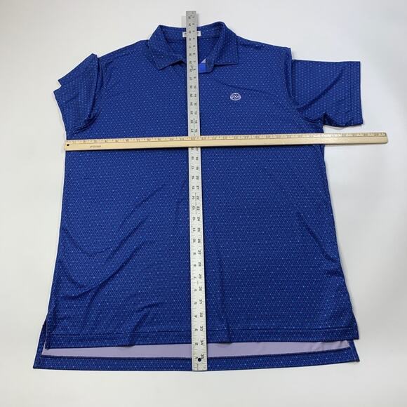 Peter Millar Polo Shirt Mens L Large Ocean Blue Avon Performance Jersey LOGO - Picture 5 of 10